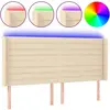 vidaXL Tête de lit à LED Crème 183x16x118/128 cm Tissu