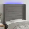 vidaXL Tête de lit à LED Gris foncé 83x16x118/128 cm Tissu