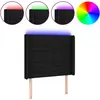 vidaXL Tête de lit à LED Noir 83x16x118/128 cm Tissu
