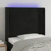 vidaXL Tête de lit à LED Noir 103x16x118/128 cm Velours