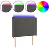 vidaXL Tête de lit à LED Gris foncé 83x16x118/128 cm Velours
