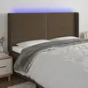 vidaXL Tête de lit à LED Marron foncé 183x16x118/128 cm Tissu