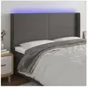vidaXL Tête de lit à LED Gris 203x16x118/128 cm Similicuir