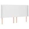 vidaXL Tête de lit à LED Blanc 203x16x118/128 cm Similicuir