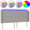 vidaXL Tête de lit à LED Gris clair 203x16x118/128 cm Tissu