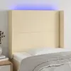 vidaXL Tête de lit à LED Crème 103x16x118/128 cm Tissu