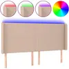 vidaXL Tête de lit à LED Cappuccino 163x16x118/128 cm Similicuir