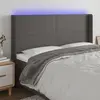 vidaXL Tête de lit à LED Gris 183x16x118/128 cm Similicuir