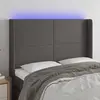 vidaXL Tête de lit à LED Gris 147x16x118/128 cm Similicuir