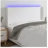 vidaXL Tête de lit à LED Blanc 163x16x118/128 cm Similicuir