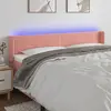 vidaXL Tête de lit à LED Rose 183x16x78/88 cm Velours