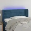vidaXL Tête de lit à LED Bleu foncé 103x16x78/88 cm Velours