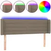 vidaXL Tête de lit à LED Taupe 147x16x78/88 cm Tissu