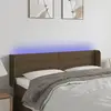 vidaXL Tête de lit à LED Marron foncé 147x16x78/88 cm Tissu