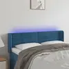 vidaXL Tête de lit à LED Bleu foncé 147x16x78/88 cm Velours