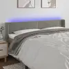 vidaXL Tête de lit à LED Gris clair 163x16x78/88 cm Velours