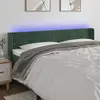 vidaXL Tête de lit à LED Vert foncé 163x16x78/88 cm Velours