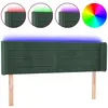 vidaXL Tête de lit à LED Vert foncé 147x16x78/88 cm Velours