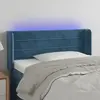 vidaXL Tête de lit à LED Bleu foncé 83x16x78/88 cm Velours