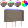 vidaXL Tête de lit à LED Taupe 147x16x118/128 cm Tissu