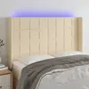 vidaXL Tête de lit à LED Crème 147x16x118/128 cm Tissu