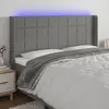 vidaXL Tête de lit à LED Gris foncé 163x16x118/128 cm Tissu