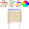 vidaXL Tête de lit à LED Crème 103x16x118/128 cm Tissu