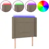 vidaXL Tête de lit à LED Taupe 83x16x118/128 cm Tissu