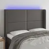 vidaXL Tête de lit à LED Gris 147x16x118/128 cm Similicuir
