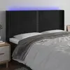 vidaXL Tête de lit à LED Noir 183x16x118/128 cm Velours