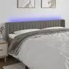 vidaXL Tête de lit à LED Gris clair 203x16x78/88 cm Velours