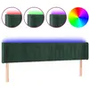 vidaXL Tête de lit à LED Vert foncé 203x16x78/88 cm Velours
