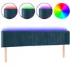 vidaXL Tête de lit à LED Bleu foncé 203x16x78/88 cm Velours