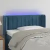 vidaXL Tête de lit à LED Bleu foncé 103x16x78/88 cm Velours