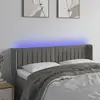 vidaXL Tête de lit à LED Gris clair 147x16x78/88 cm Velours