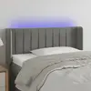 vidaXL Tête de lit à LED Gris clair 103x16x78/88 cm Velours