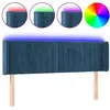 vidaXL Tête de lit à LED Bleu foncé 147x16x78/88 cm Velours