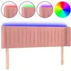 vidaXL Tête de lit à LED Rose 147x16x78/88 cm Velours