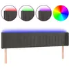 vidaXL Tête de lit à LED Gris foncé 183x16x78/88 cm Velours