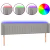 vidaXL Tête de lit à LED Gris clair 203x16x78/88 cm Tissu