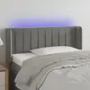 vidaXL Tête de lit à LED Gris clair 83x16x78/88 cm Velours