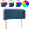 vidaXL Tête de lit à LED Bleu foncé 83x16x78/88 cm Velours