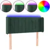 vidaXL Tête de lit à LED Vert foncé 83x16x78/88 cm Velours