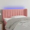 vidaXL Tête de lit à LED Rose 93x16x78/88 cm Velours