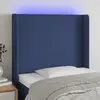 vidaXL Tête de lit à LED Bleu 83x16x118/128 cm Tissu
