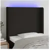 vidaXL Tête de lit à LED Noir 93x16x118/128 cm Tissu