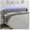 vidaXL Tête de lit à LED Gris clair 203x16x78/88 cm Velours
