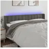 vidaXL Tête de lit à LED Gris foncé 203x16x78/88 cm Velours