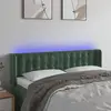 vidaXL Tête de lit à LED Vert foncé 147x16x78/88 cm Velours