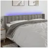 vidaXL Tête de lit à LED Gris clair 163x16x78/88 cm Velours